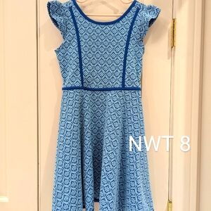 New NWT Janie and Jack blue knit flare dress size 8